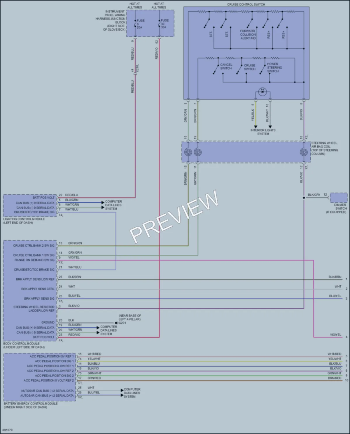 2006 Acura ZDXEV Cruise Control wiring diagram preview