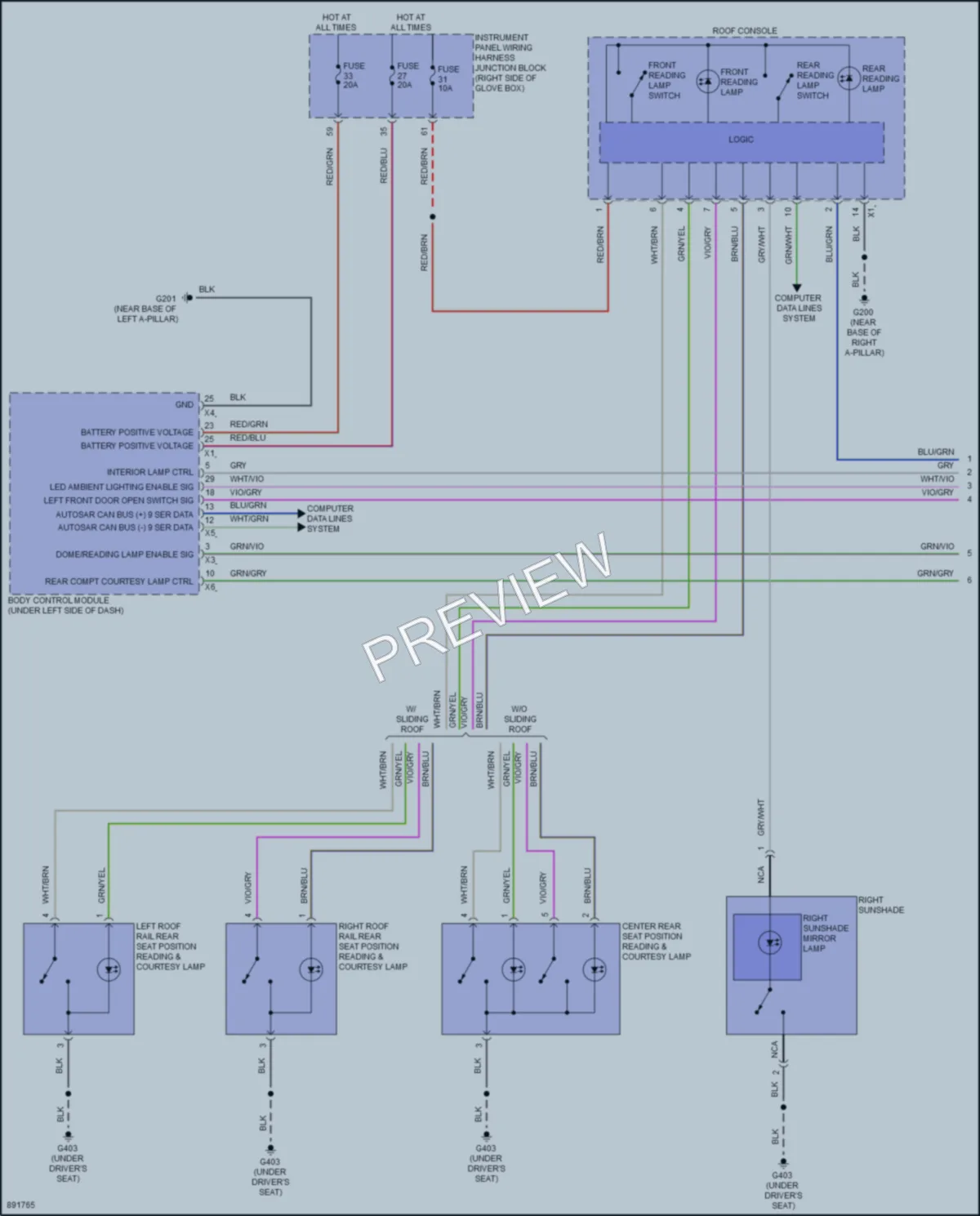 2006 Acura ZDXEV Interior Lights wiring diagram preview