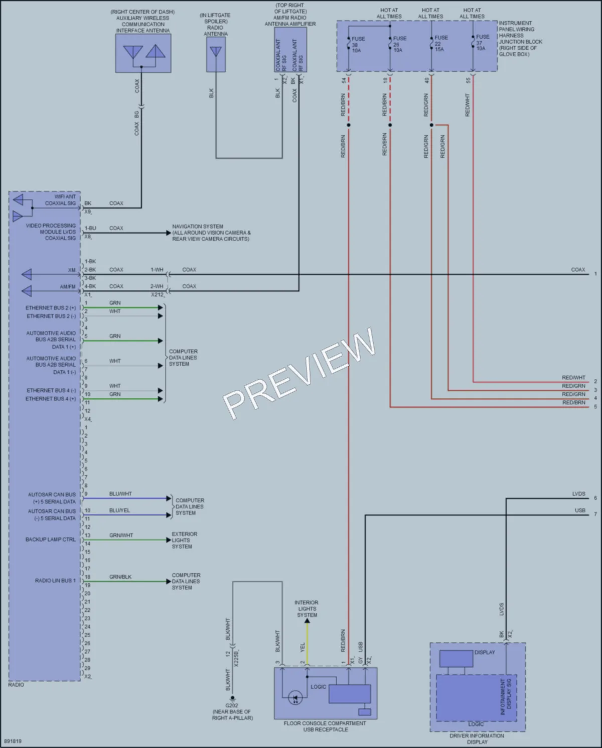 2006 Acura ZDXEV Radio wiring diagram preview