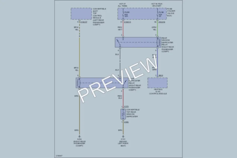 2006 BMW 325Ci Defoggers wiring diagram preview