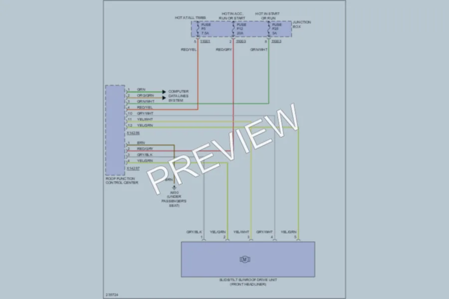 2006 BMW 325i Power Top Sunroof wiring diagram preview