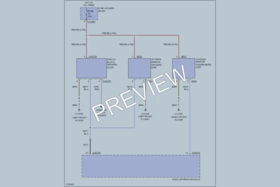 2006 BMW 525xi Power Mirrors wiring diagram preview