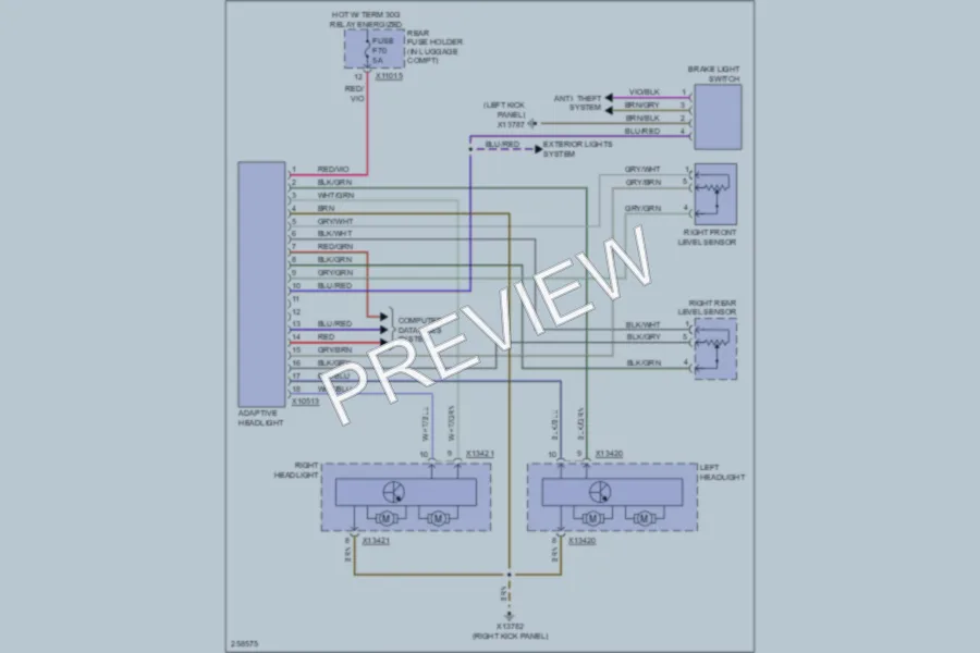 2006 BMW 650i Headlights wiring diagram preview