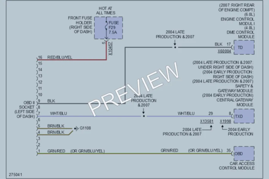 2006 BMW 760i Computer Data Lines wiring diagram preview