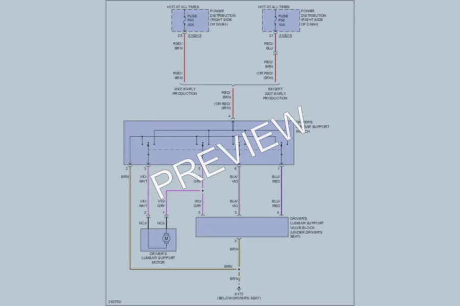 2006 BMW X3 Power Seats wiring diagram preview