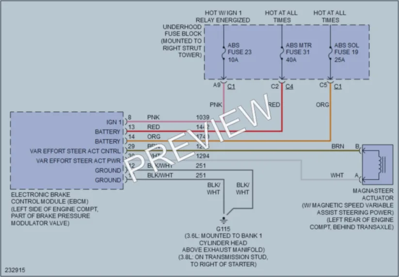 2006 Buick LaCrosse Electronic Power Steering wiring diagram preview