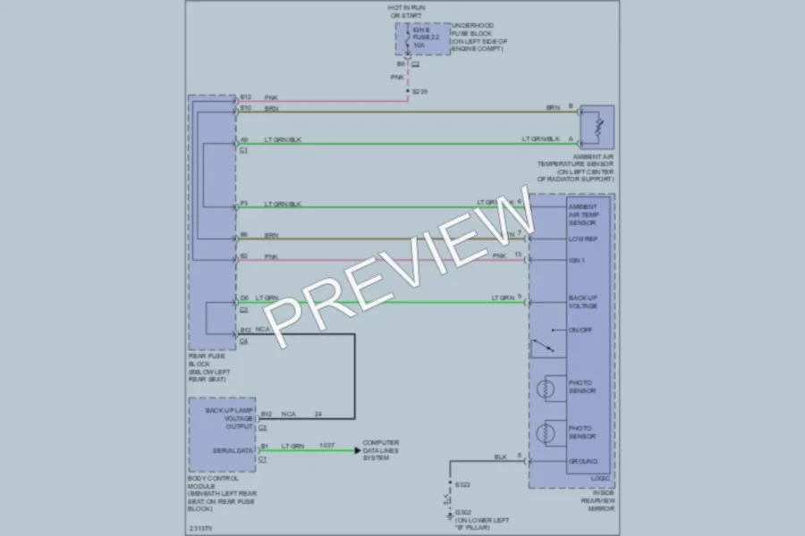 2006 Buick Rainier Power Mirrors wiring diagram preview
