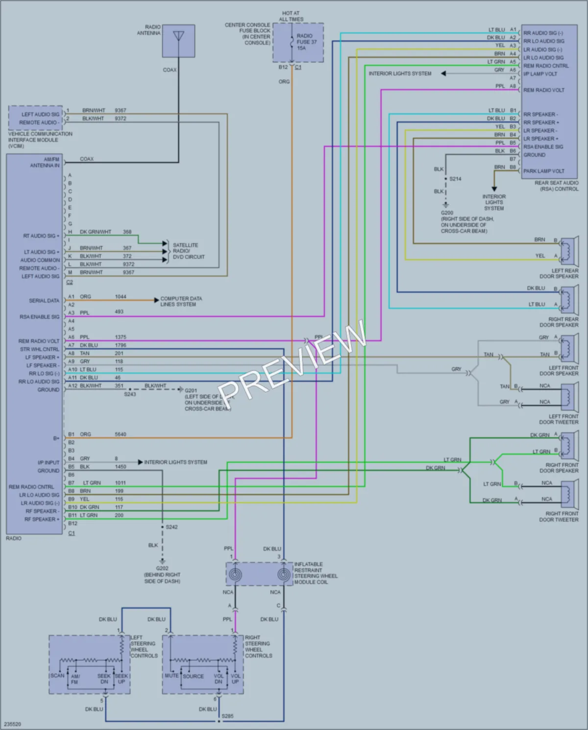 2006 Buick Rendezvous Radio wiring diagram preview