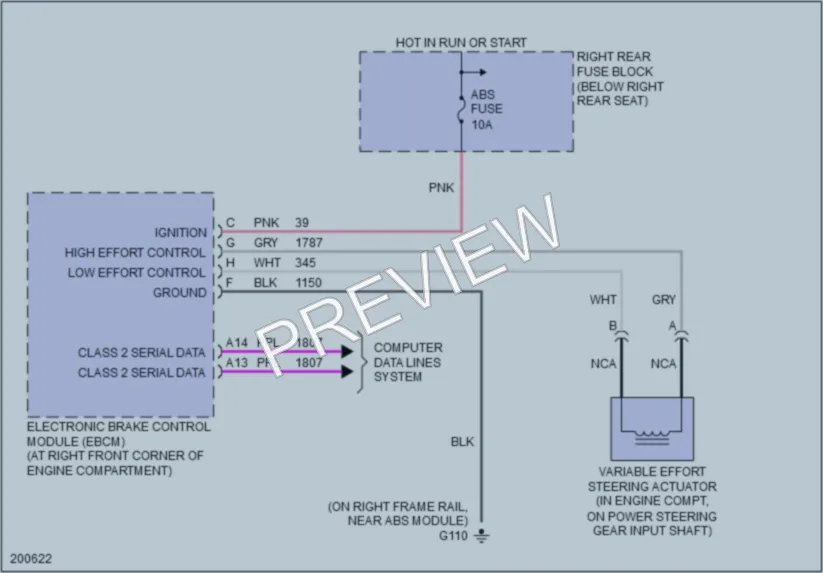 2006 Cadillac CTSV Electronic Power Steering wiring diagram preview
