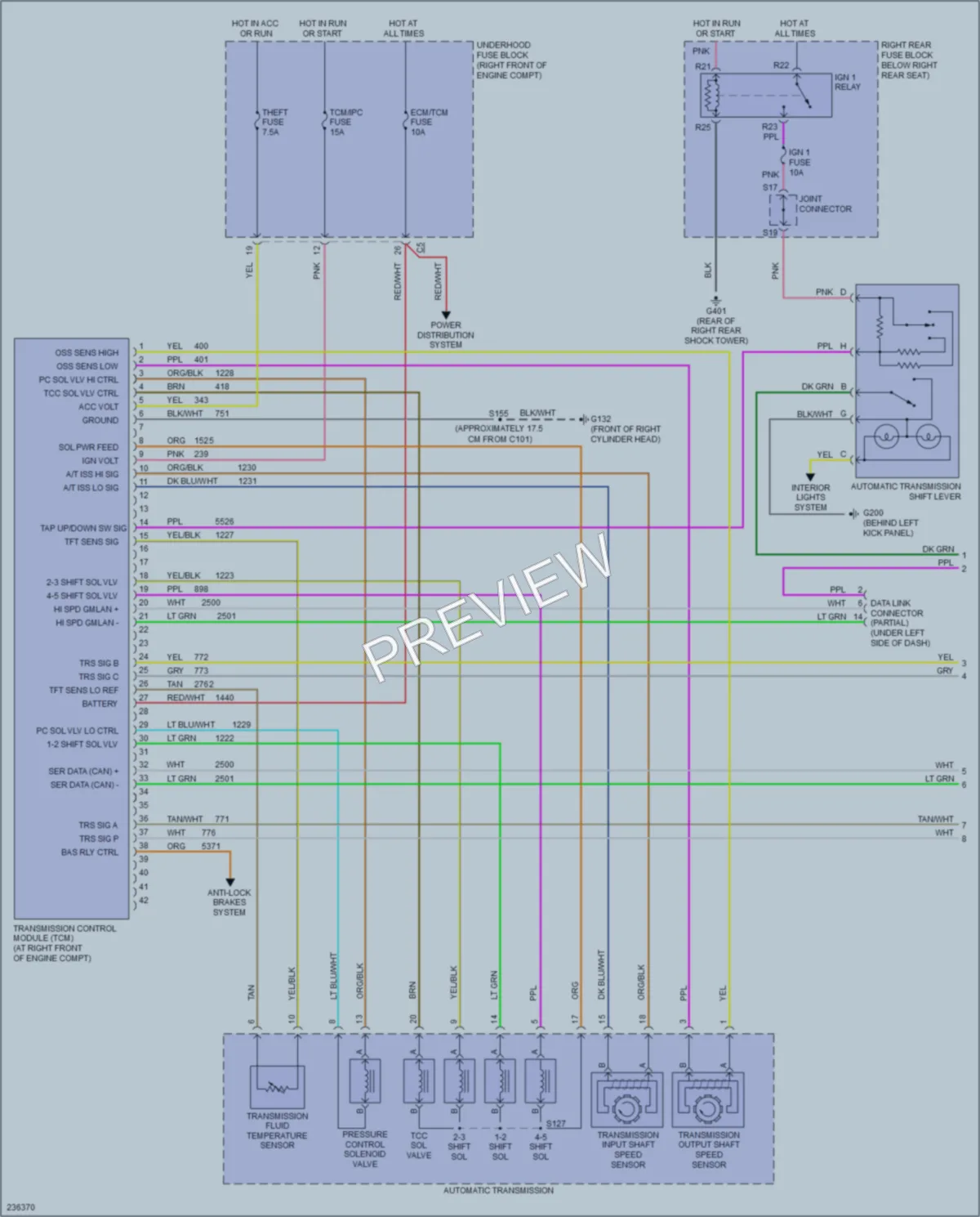 2006 Cadillac CTSV Transmission wiring diagram preview