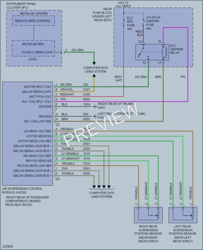2006 Cadillac DTS Electronic Suspension wiring diagram preview