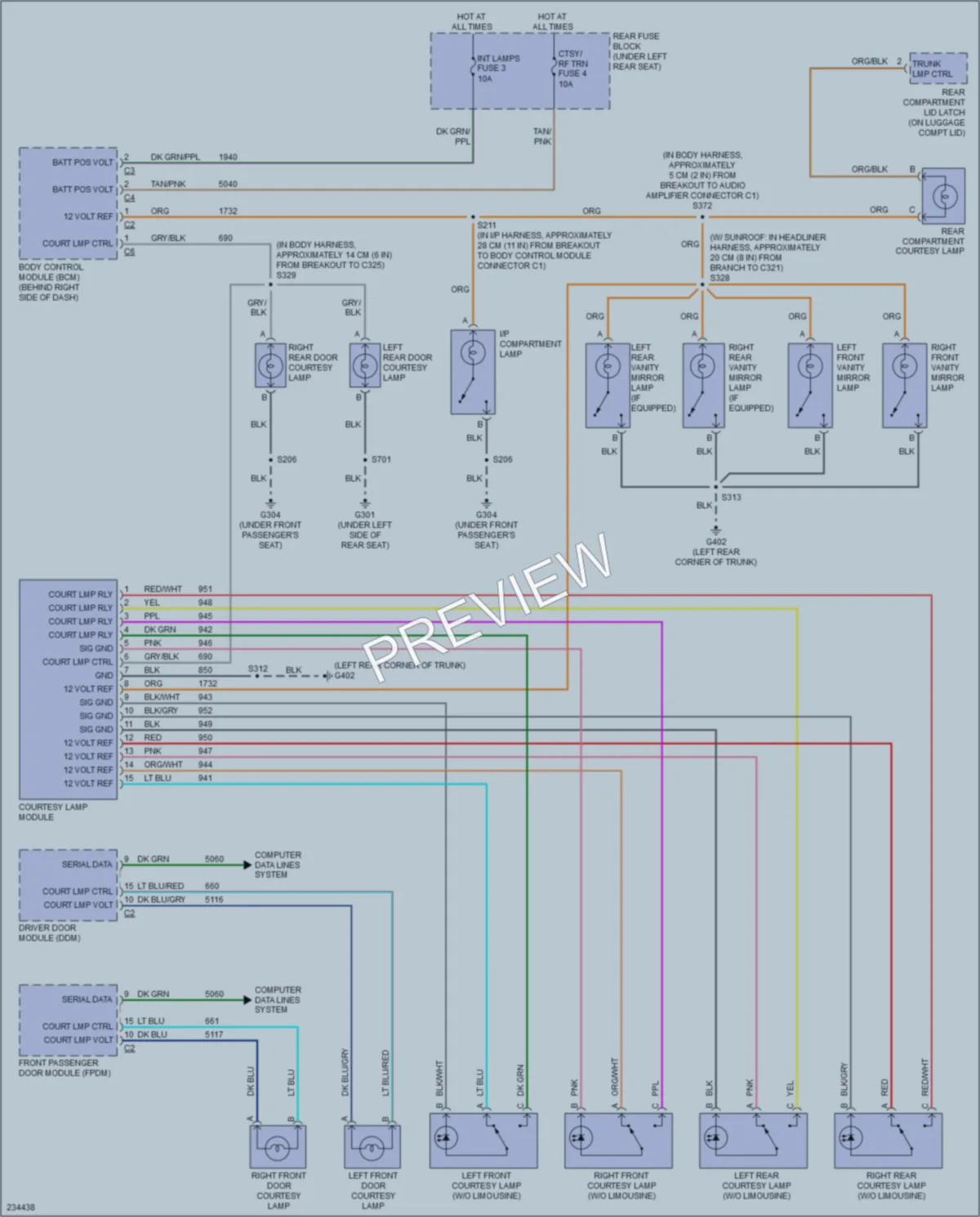 2006 Cadillac DTS Interior Lights wiring diagram preview