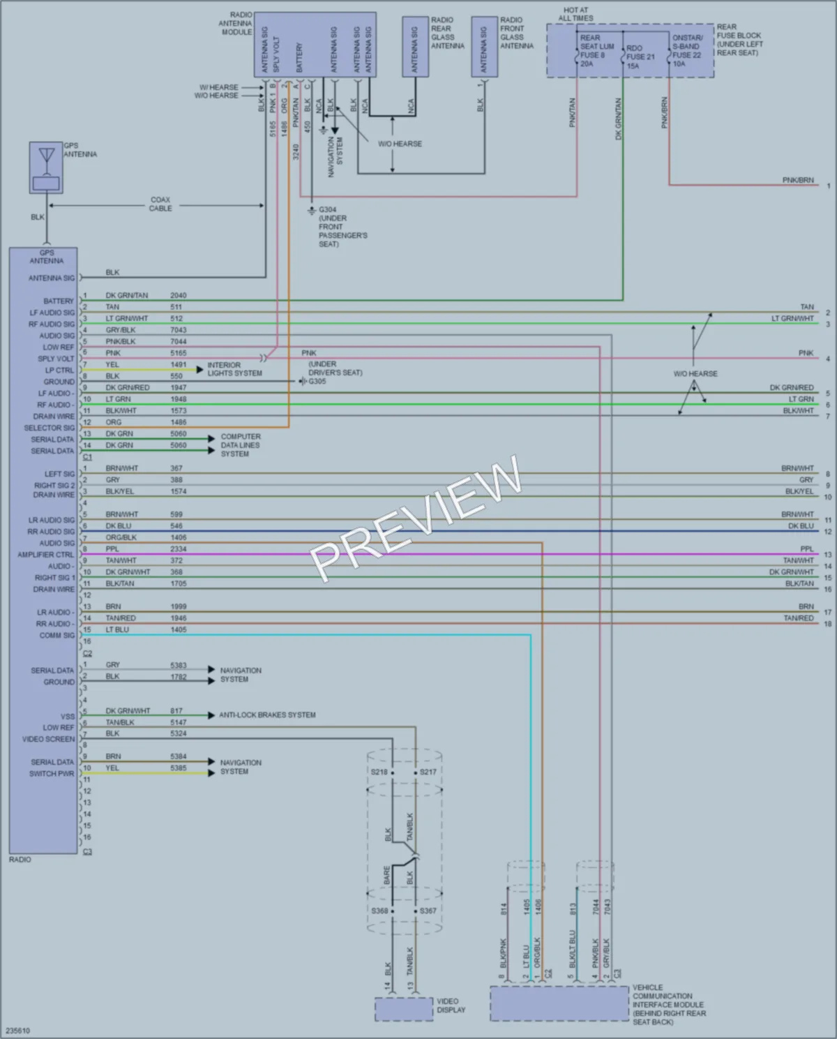 2006 Cadillac DTS Radio wiring diagram preview
