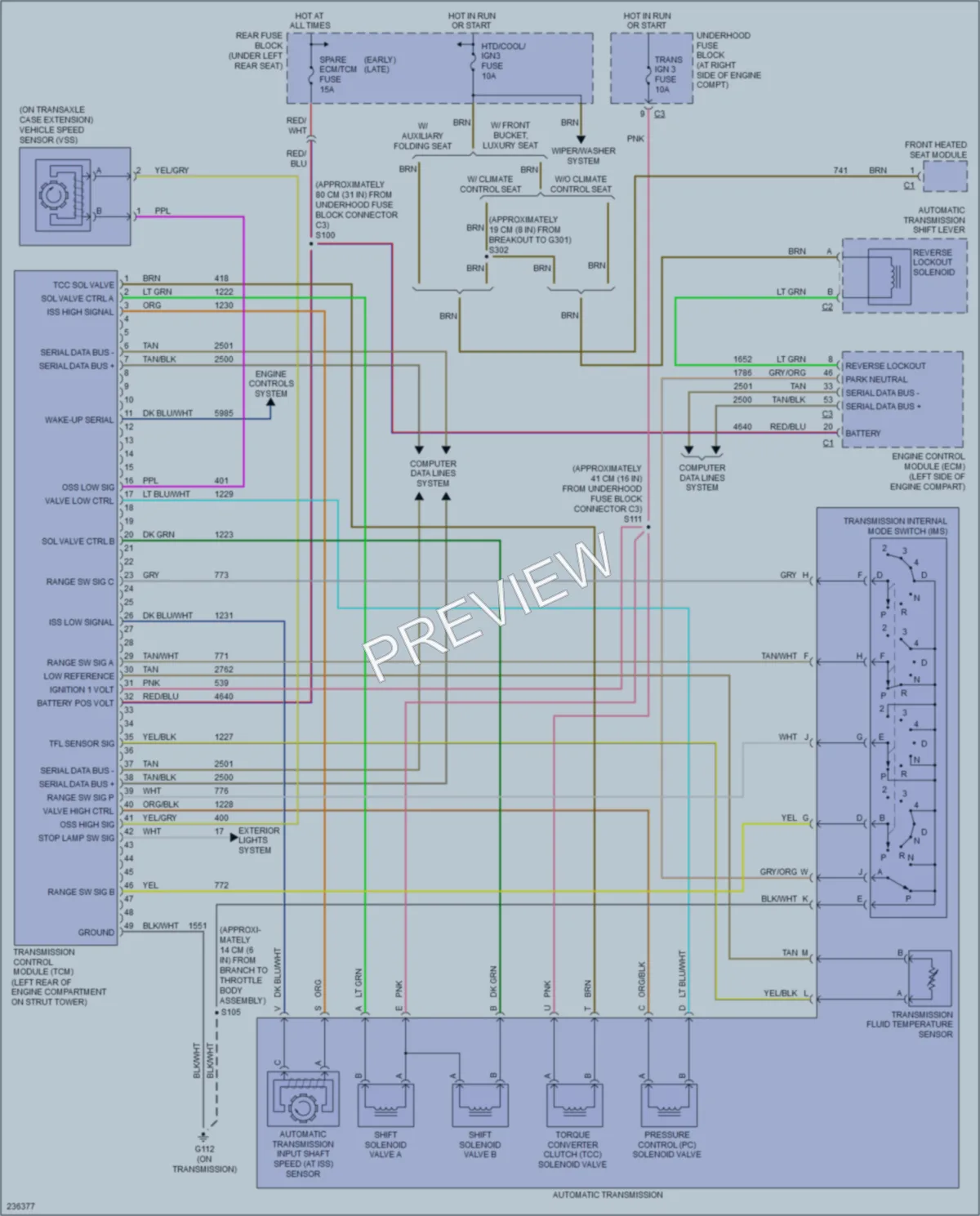 2006 Cadillac DTS Transmission wiring diagram preview