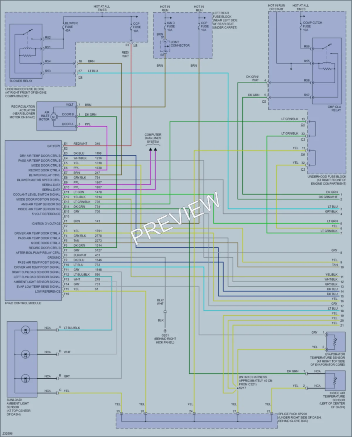 2006 Cadillac SRX Air Conditioning wiring diagram preview