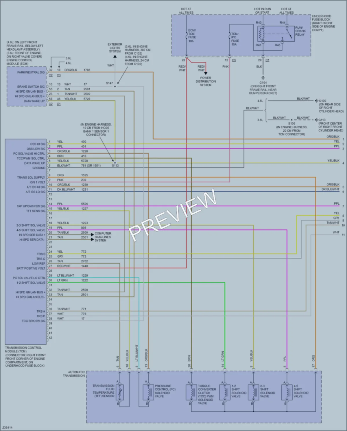 2006 Cadillac STS Transmission wiring diagram preview
