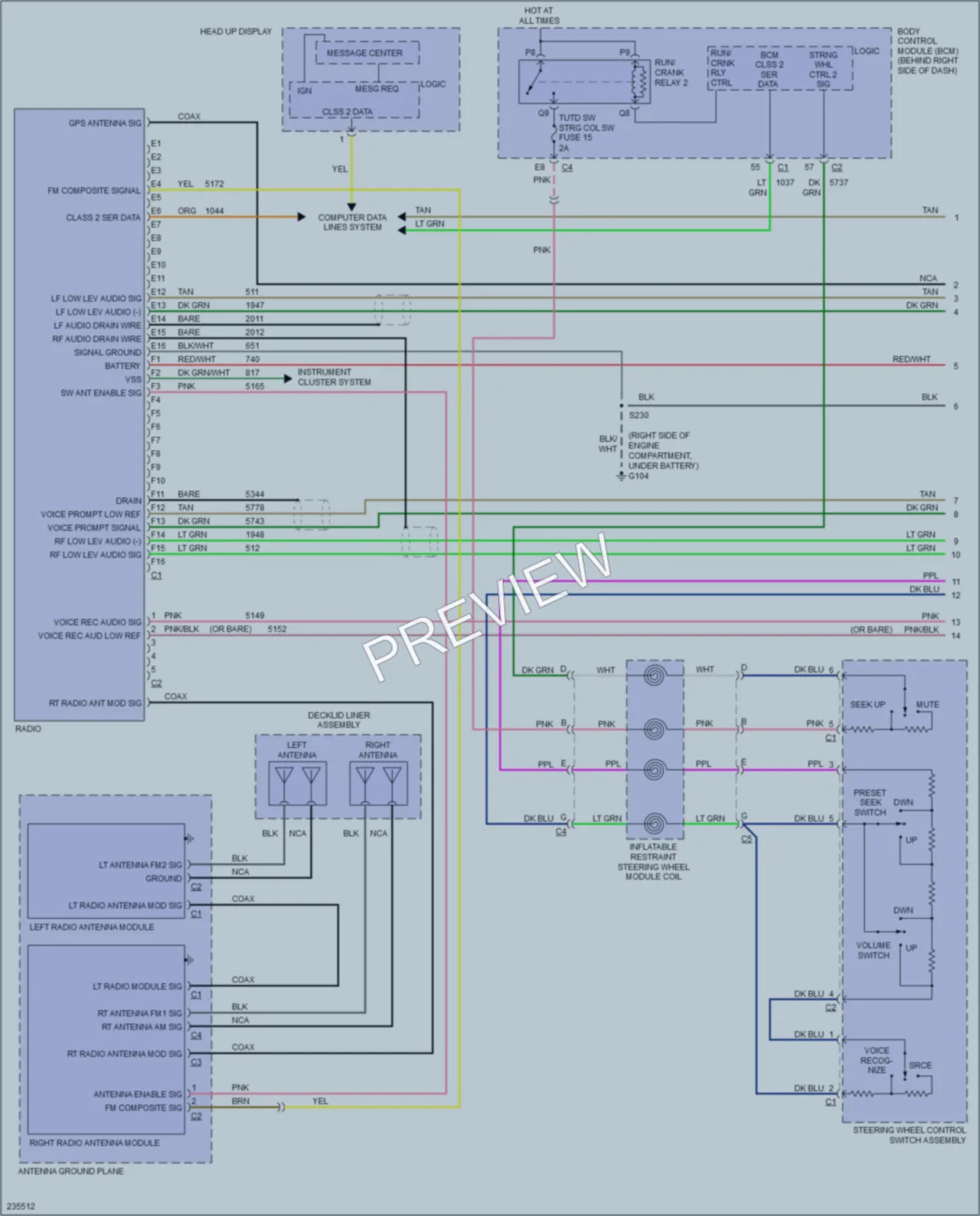 2006 Cadillac XLR Radio wiring diagram preview