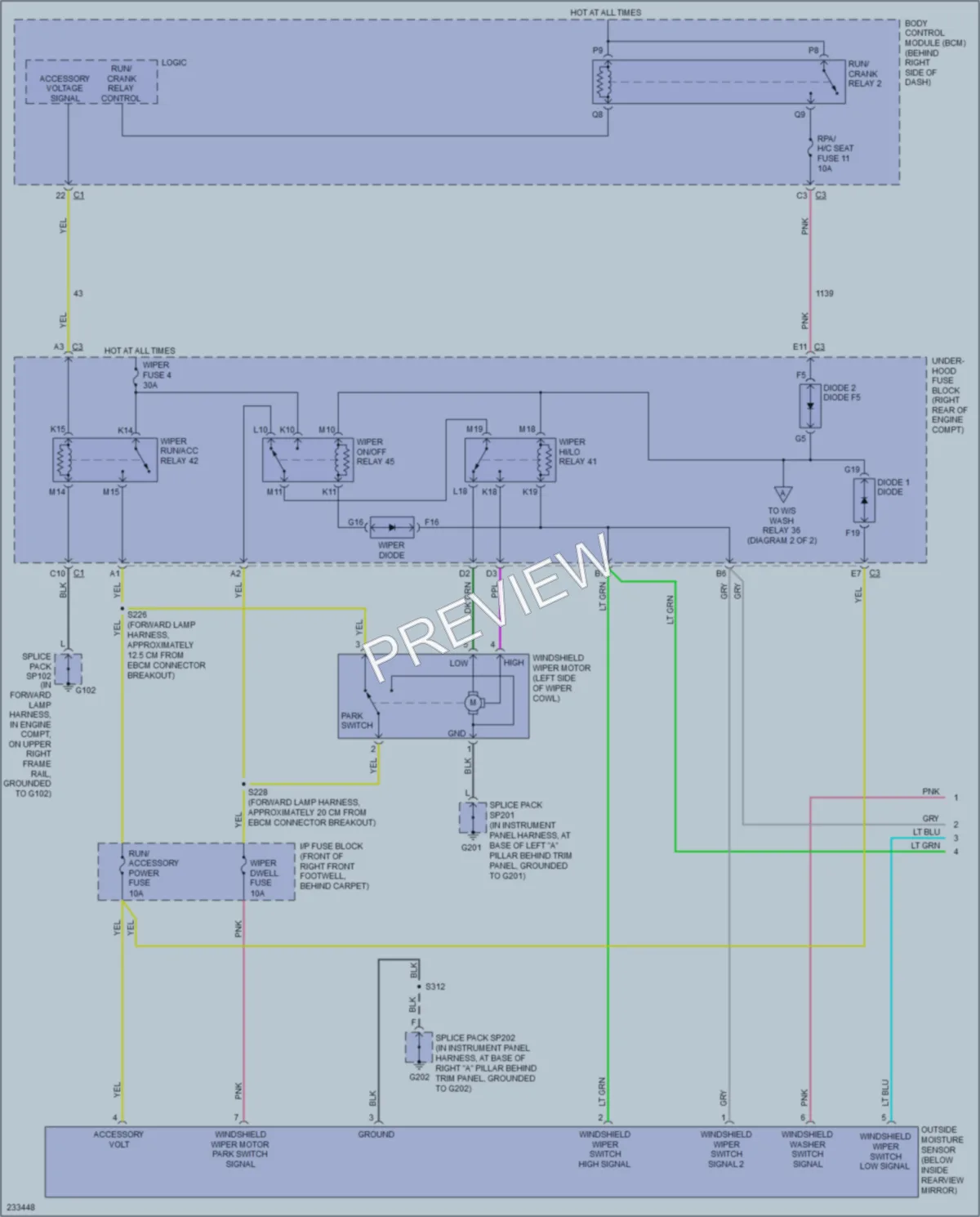 2006 Cadillac XLR Wiper Washer wiring diagram preview