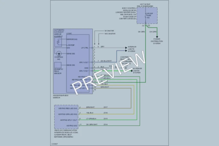 2006 Chevrolet Cobalt Power Mirrors wiring diagram preview
