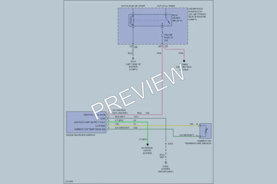 2006 Chevrolet Colorado Power Mirrors wiring diagram preview