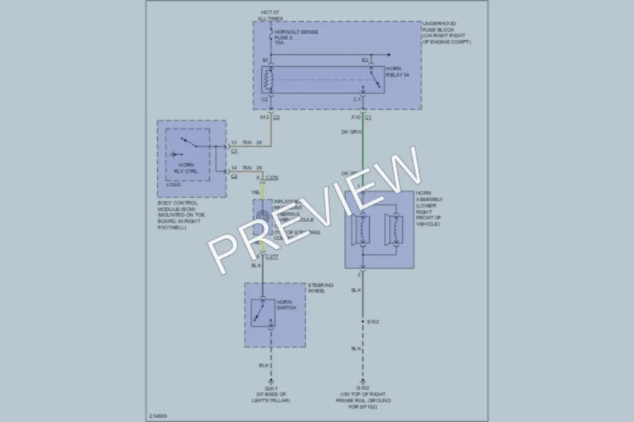 2006 Chevrolet Corvette Horn wiring diagram preview