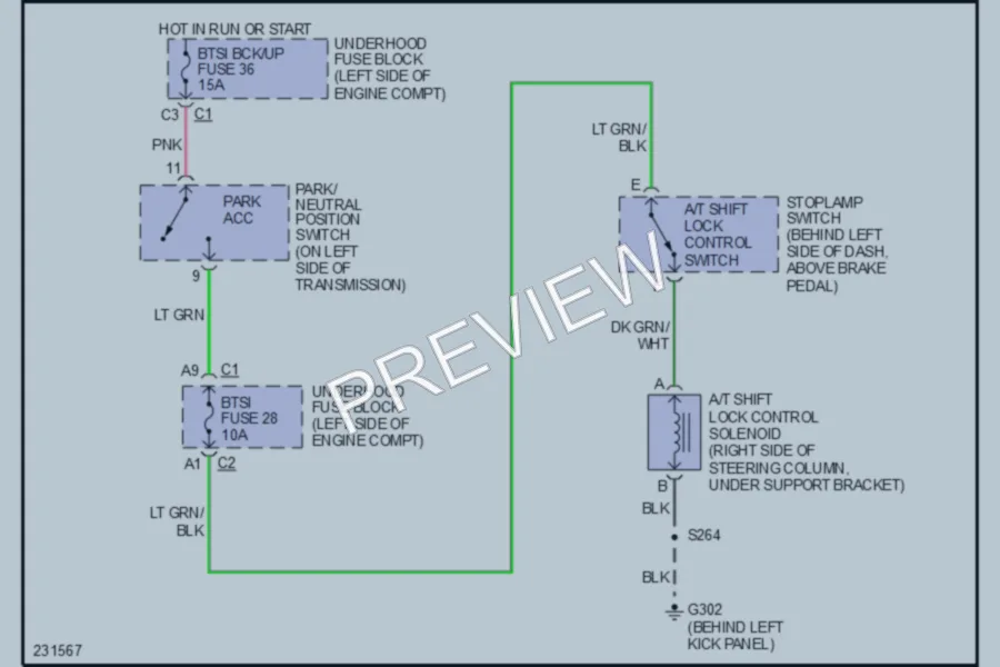 2006 Chevrolet G2500 Shift Interlock wiring diagram preview