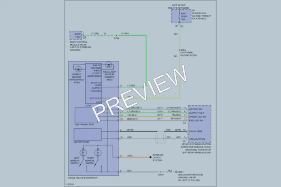 2006 Chevrolet Impala Power Mirrors wiring diagram preview