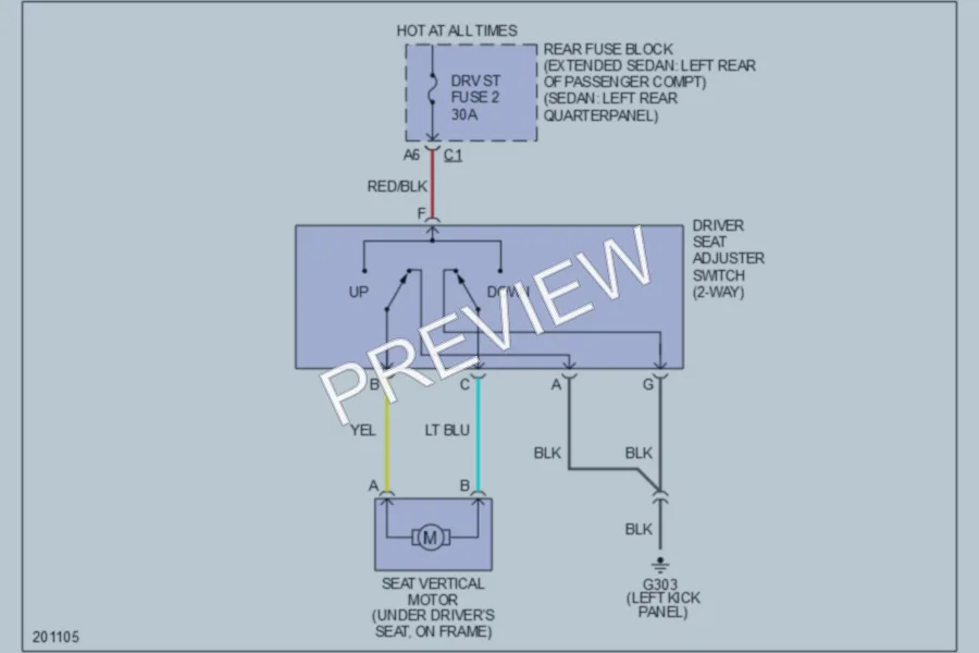2006 Chevrolet Malibu Power Seats wiring diagram preview
