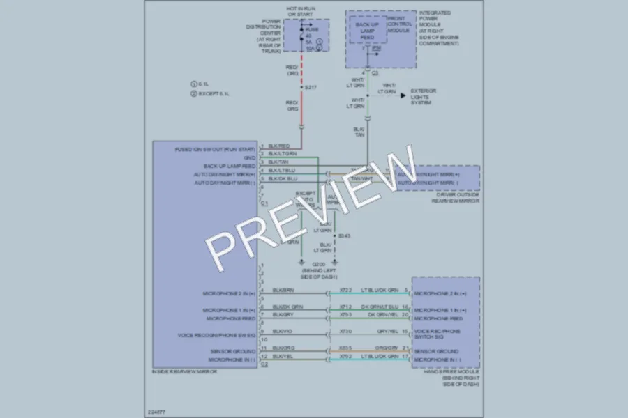2006 Chrysler 300 Power Mirrors wiring diagram preview