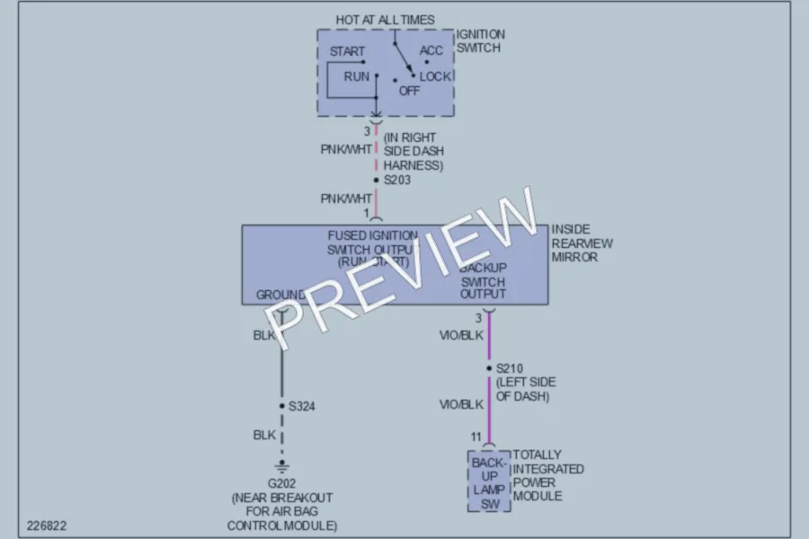2006 Chrysler PTCruiser Power Mirrors wiring diagram preview