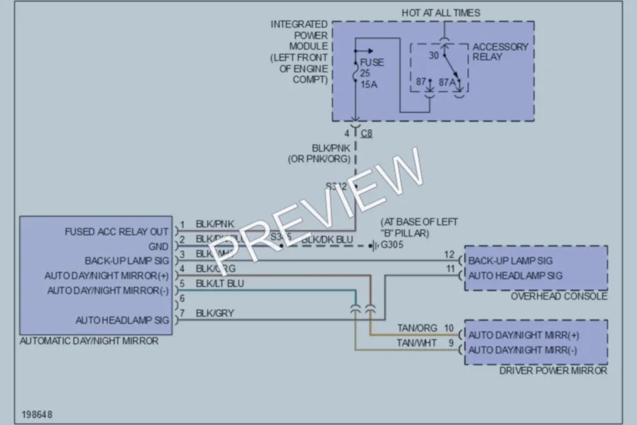 2006 Chrysler Pacifica Power Mirrors wiring diagram preview