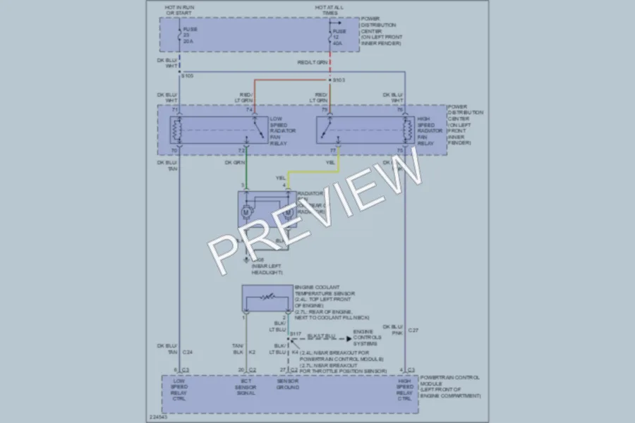 2006 Chrysler 4D Sedan Cooling Fan wiring diagram preview