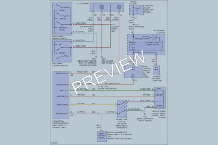 2006 Chrysler 4D Sedan Cruise Control wiring diagram preview