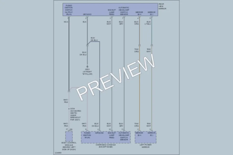 2006 Chrysler TownCountry Power Mirrors wiring diagram preview