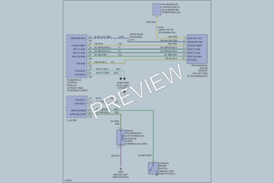 2006 Dodge Dakota Shift Interlock wiring diagram preview
