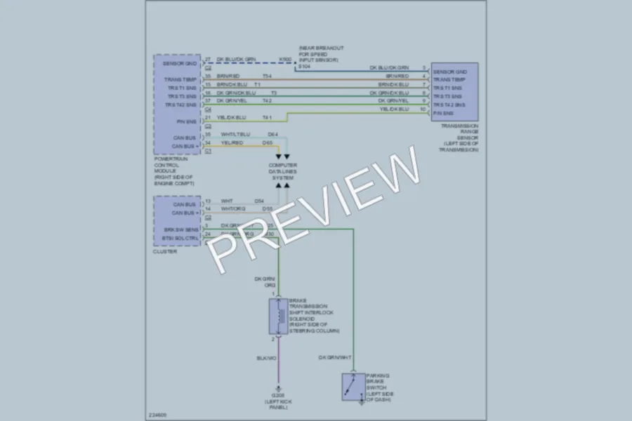 2006 Dodge Durango Shift Interlock wiring diagram preview