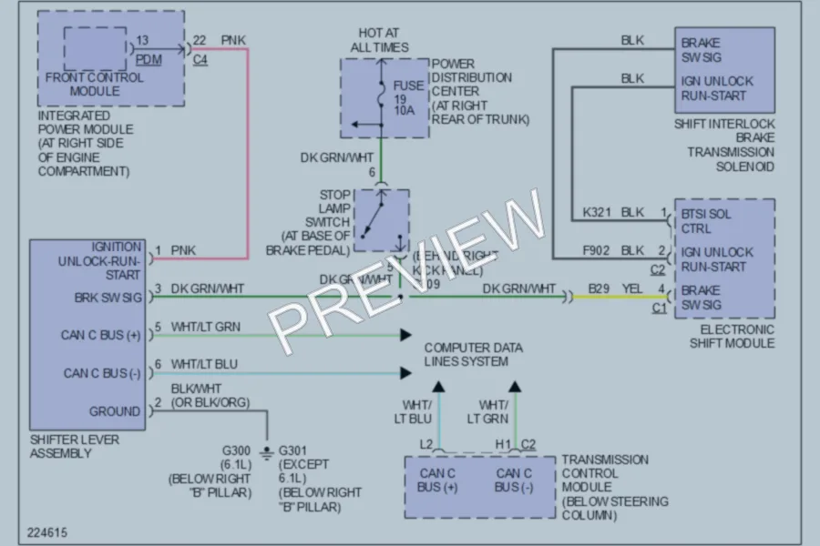2006 Dodge Magnum Shift Interlock wiring diagram preview
