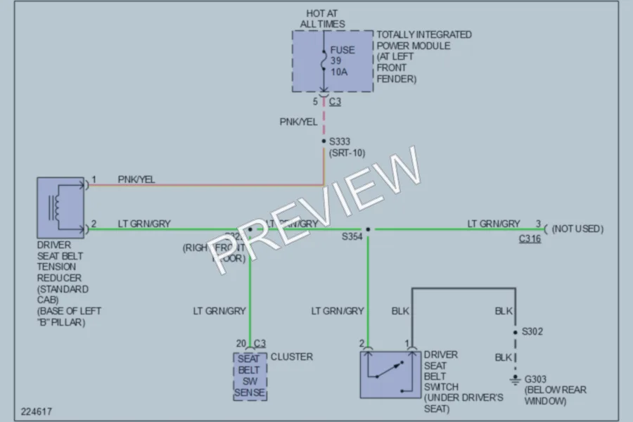 2006 Dodge R3500 Passive Restraints wiring diagram preview