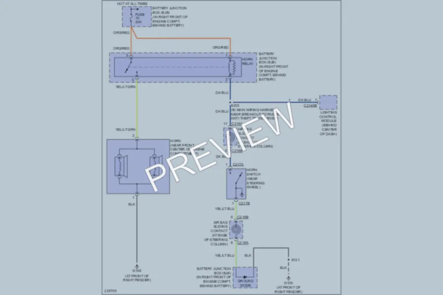 2006 Ford CrownVictoria Horn wiring diagram preview