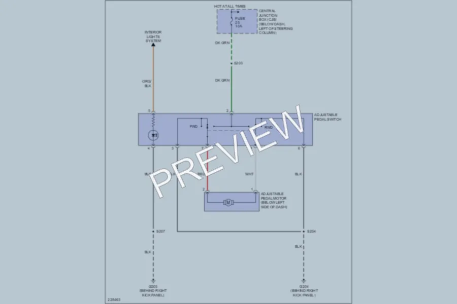 2006 Ford CrownVictoria Power Seats wiring diagram preview