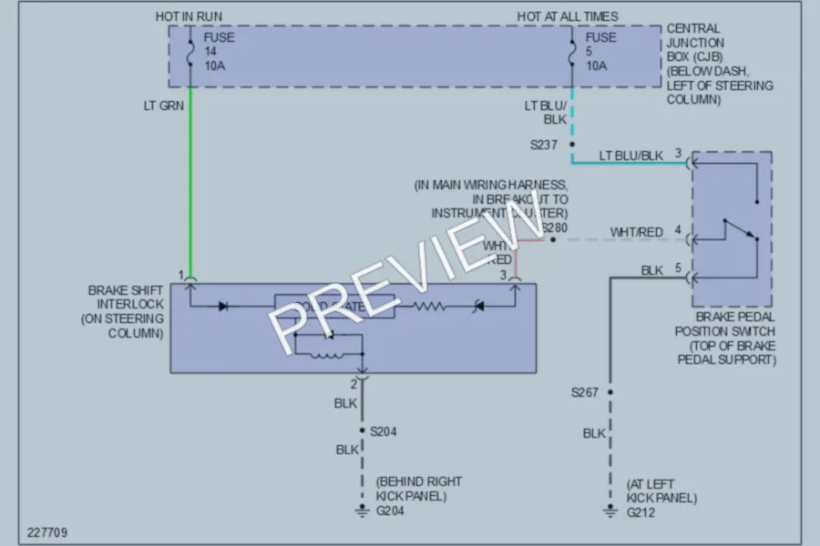 2006 Ford CrownVictoria Shift Interlock wiring diagram preview