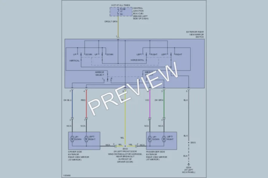 2006 Ford E250 Power Mirrors wiring diagram preview