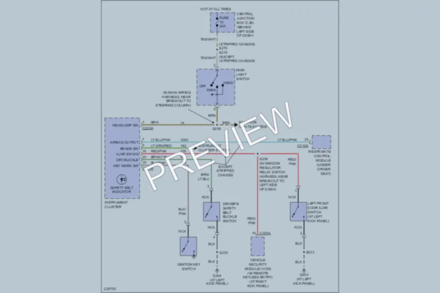 2006 Ford E250 Warning Systems wiring diagram preview