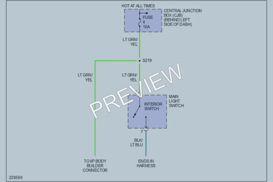 2006 Ford E350 Super Duty Interior Lights wiring diagram preview
