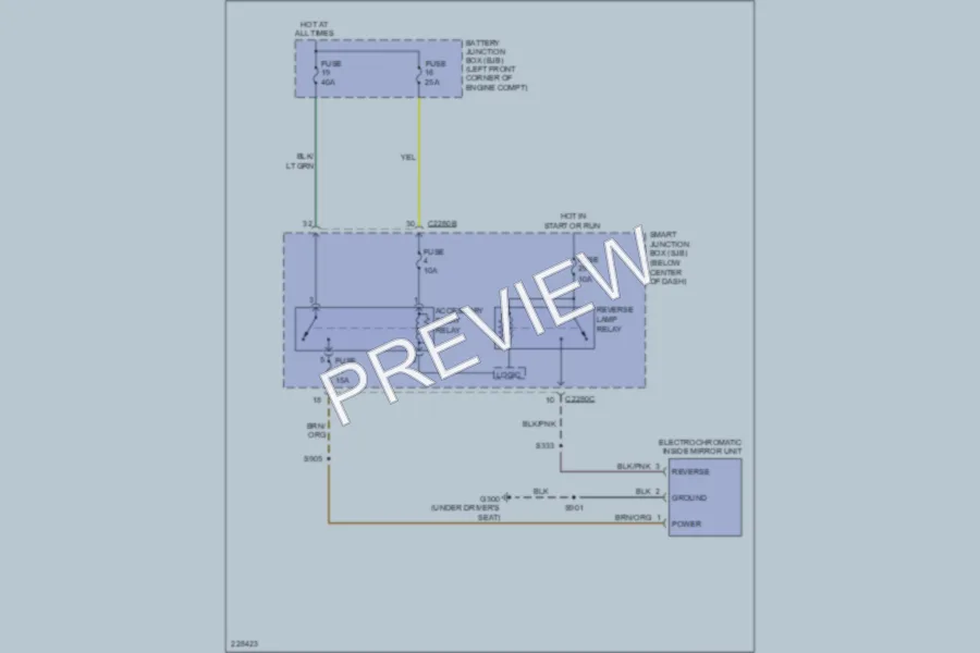 2006 Ford EscapeHybrid Power Mirrors wiring diagram preview
