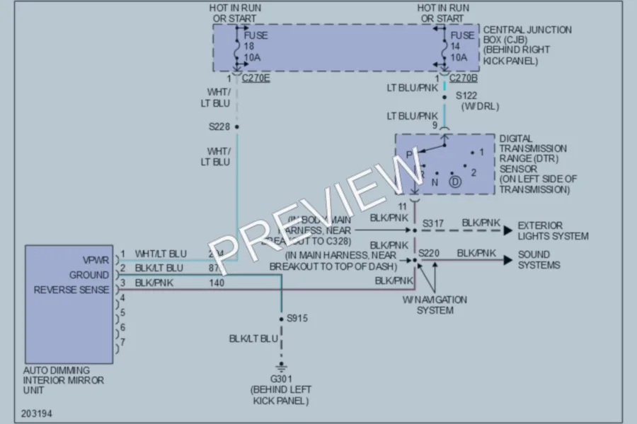 2006 Ford Expedition Power Mirrors wiring diagram preview