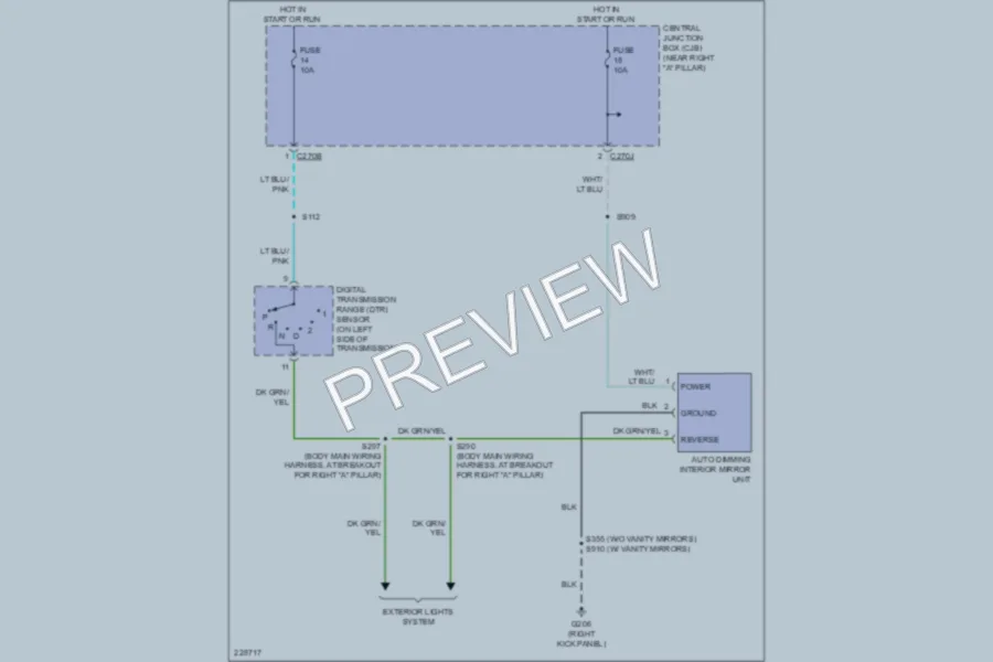 2006 Ford F150 Power Mirrors wiring diagram preview