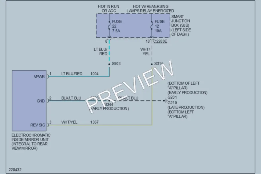 2006 Ford FiveHundred Power Mirrors wiring diagram preview