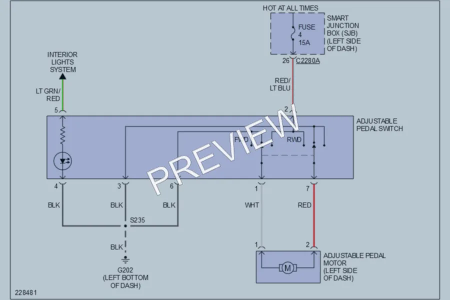 2006 Ford FiveHundred Power Seats wiring diagram preview