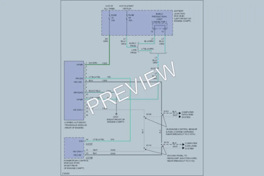 2006 Ford FiveHundred Transmission wiring diagram preview